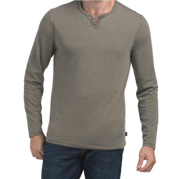 New! Lucky Brand Men's Venice Burnout 2 Button Long Sleeve T-Shirt Top - Picture 1 of 5